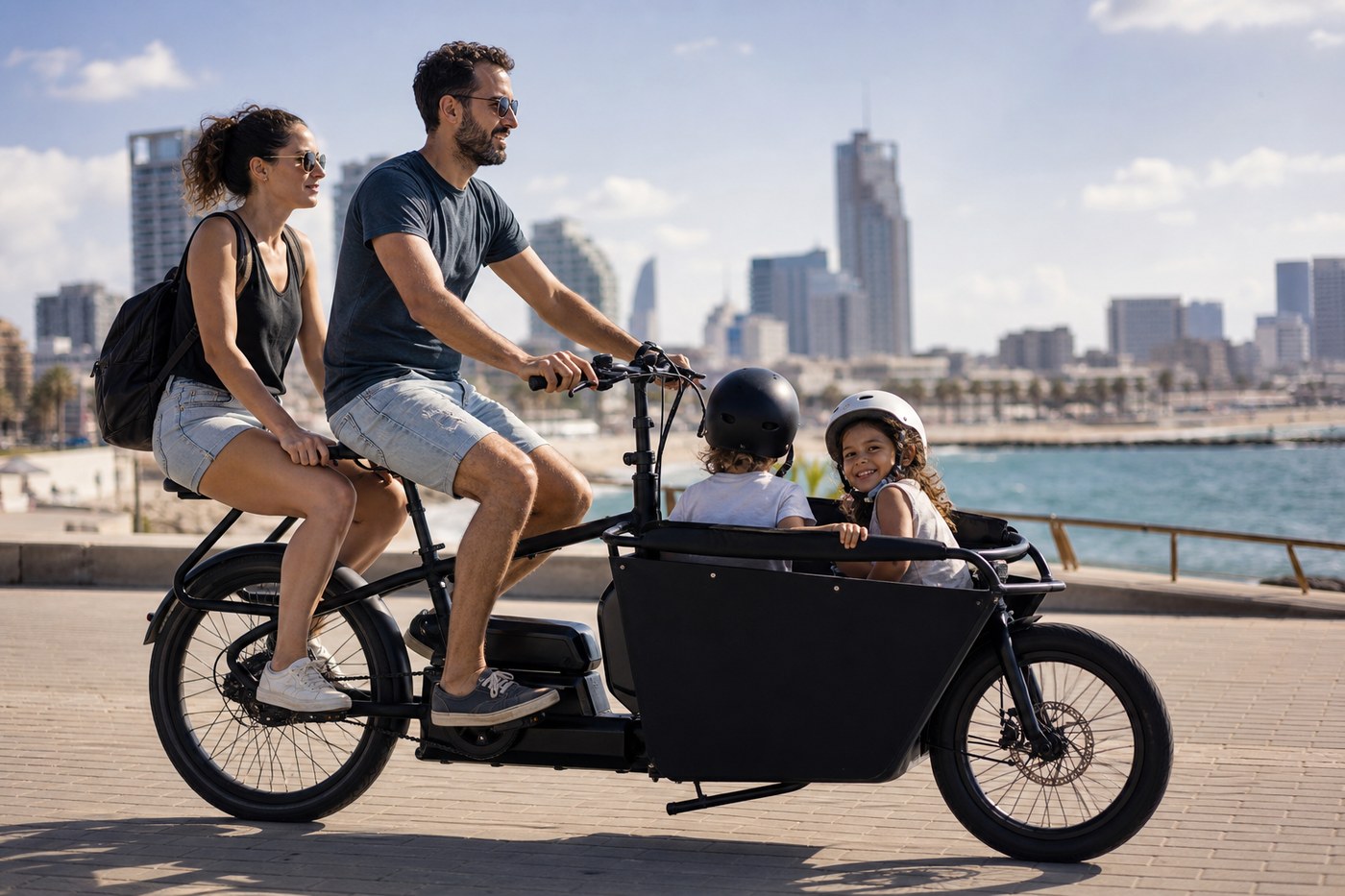 Cargo bike with child seat — family-friendly option